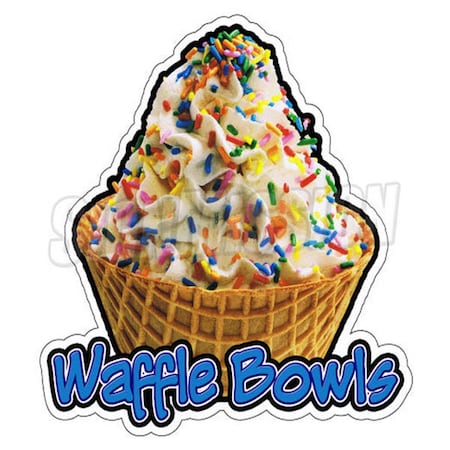 Amistad Waffle Bowls Concession Decal Sticker - Soft Serve Ice Cream Cart AM3936837